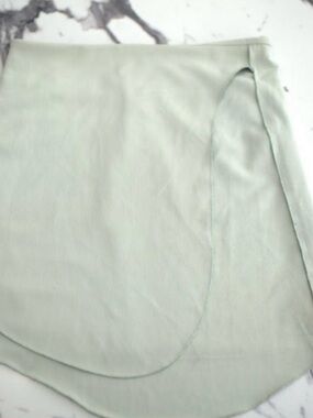 Zara Light Sage Green Wrap Skirt